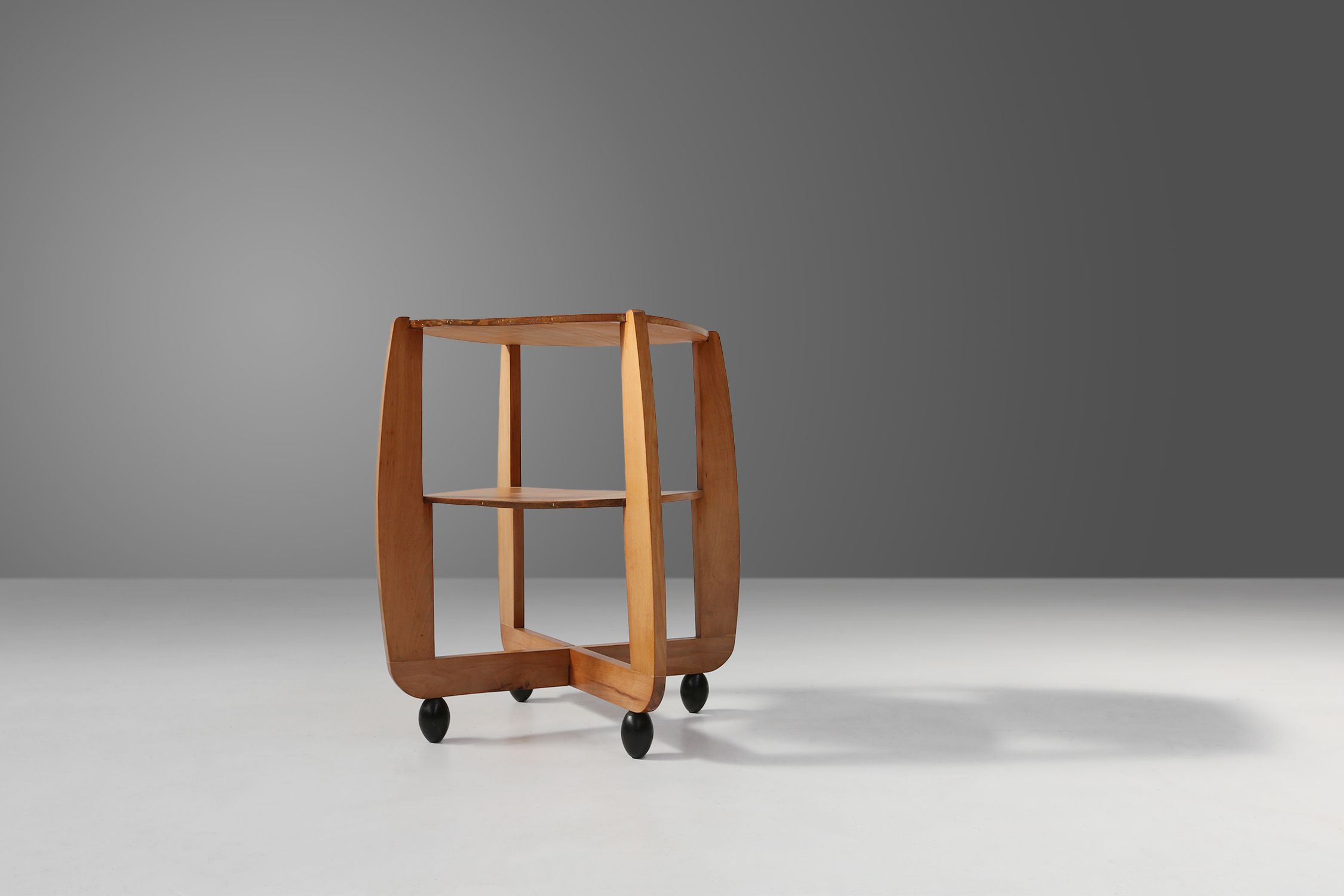 Amsterdam School beech wooden Side Table, The Netherlands 1920sthumbnail